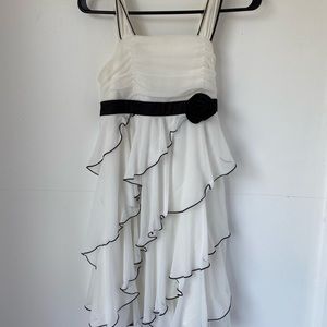 Girl’s White/Black Formal Dress